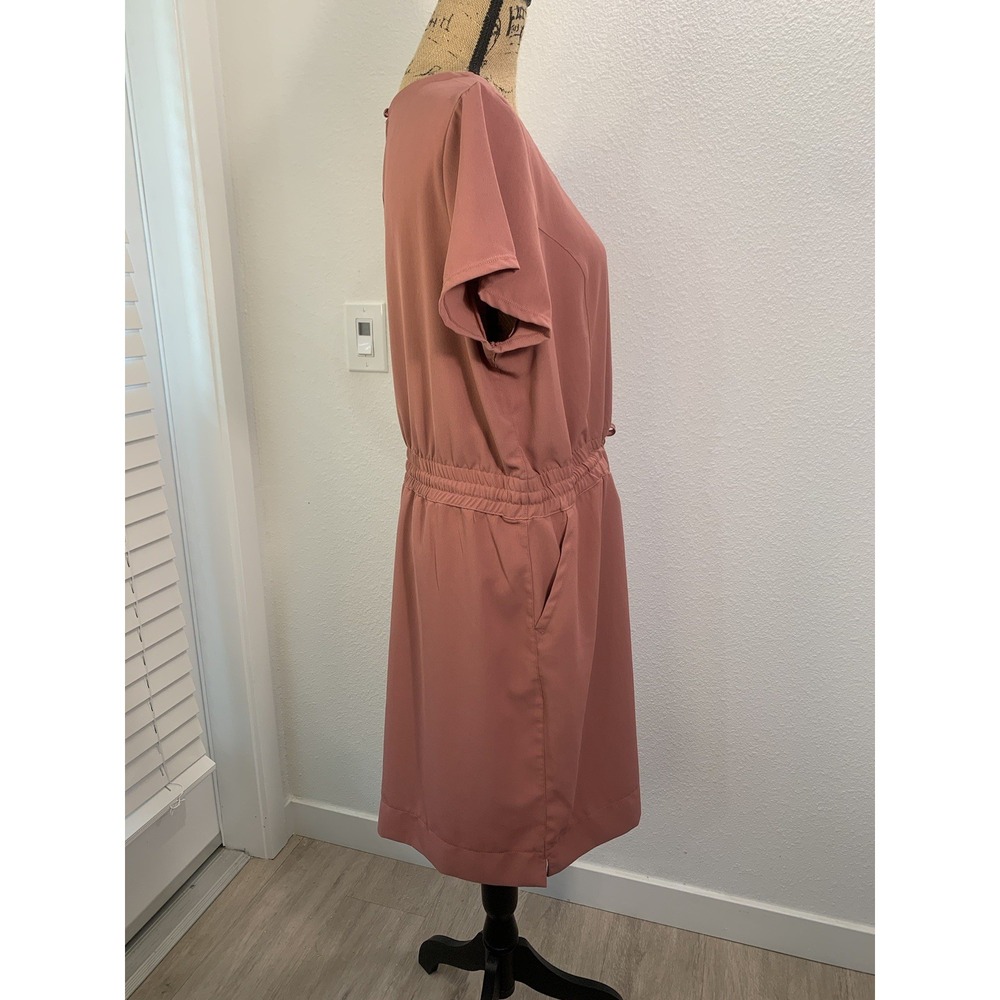 (F-186)32° Cool Women’s Pink Dress Size L Short Sleeve Drawstring Waist Pockets - Picture 3 of 8
